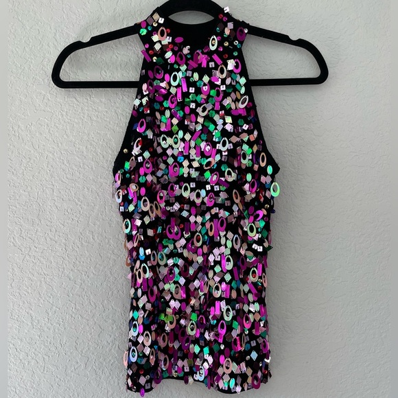 Vintage Y2K Sequin Knit Halter Neckline Top Size Small - Picture 3 of 12